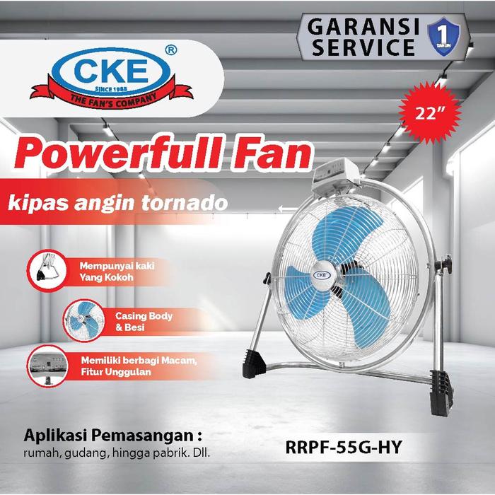 Gambar CKE Fan Kipas Angin Tornado 22 Inch RRPF-55G-HY Powerfull Floor Fan 220V 147W Garansi 1 Tahun dari CKE Fan Official Kota Administrasi Jakarta Barat Tokopedia