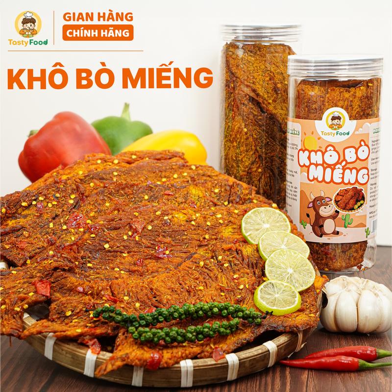  Khô Bò Tasty Food Miếng To - Hàng Loại 1 - Hũ 300G - SP017 