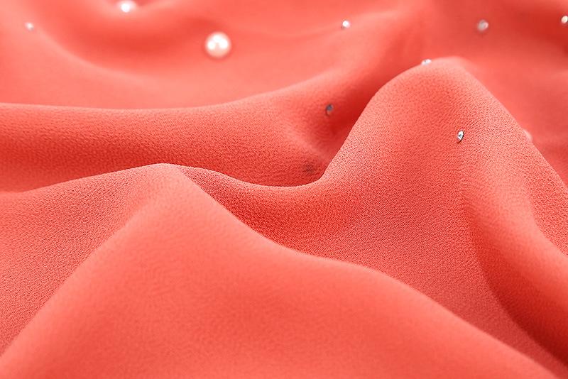 Malaysia Indonesia Pearl Chiffon material Baotou scarf rhinestone porcelain decorative fashion headscarf_voghion.com