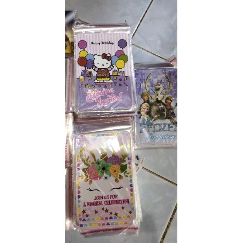 kartu undangan ulang tahun isi 10 pcs kartu ulang tahun karakter anak 3