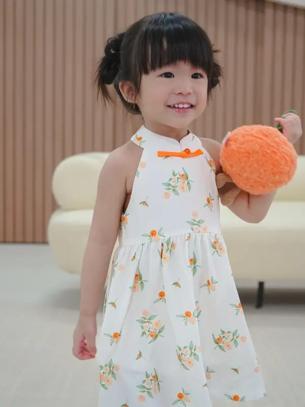 Gabe Abundance Blossoms Girl Halter Neck Flare Dress
