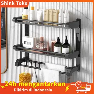 SHINK TOKO Rak Kamar Mandi Dinding Stainless Steel Rak Sabun Kamar Mandi Rak Tempel Gantung Rak Handuk Kamar Mandi Tempel