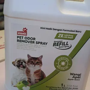 NOVAMOS REFILL Penghilang Bau Kotoran Kucing dan Anjing Terbaik ( Kemasan 1 Liter ) - Pet Odor Remover Refill Parfum Pewangi Pengharum Pasir Kucing Penghilang Bau Pesing Kandang Kucing Pengilang Bau Tai - Novamos Pet Care semprot multipak