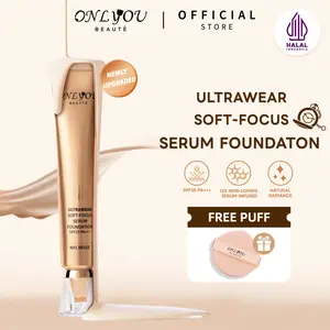 【BPOM Certification】ONLYOU Serum Foundation Cair Menyamar Noda Tahan Lama Untuk Kulit kering ,berminyak ,Mencerahkan ,Melindungi Kulit Anti Keringat+ PUFF【COD】