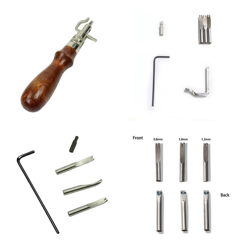 Product Introduction of 7 in 1 Multipurpose Leather Craft Tool Sew&Crease Leather Edge Beveler Tool Set 21