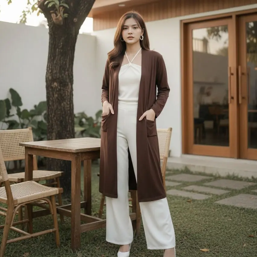 Long Cardigan Outerwear | Long Cardi | Kardigan Panjang murah