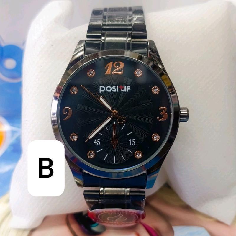 Jam Tangan POSITIF 100℅ Original Pria Diameter Case Cm Tali Rantai Water  Rasistant +Box B