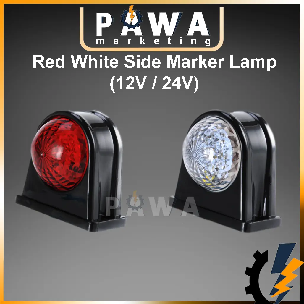 Pawa Led Side Lamp 12V 24V with Red White Yellow Side Marker Signal Light Lampu Lori Truck Lorry SD4017 110-30600-30