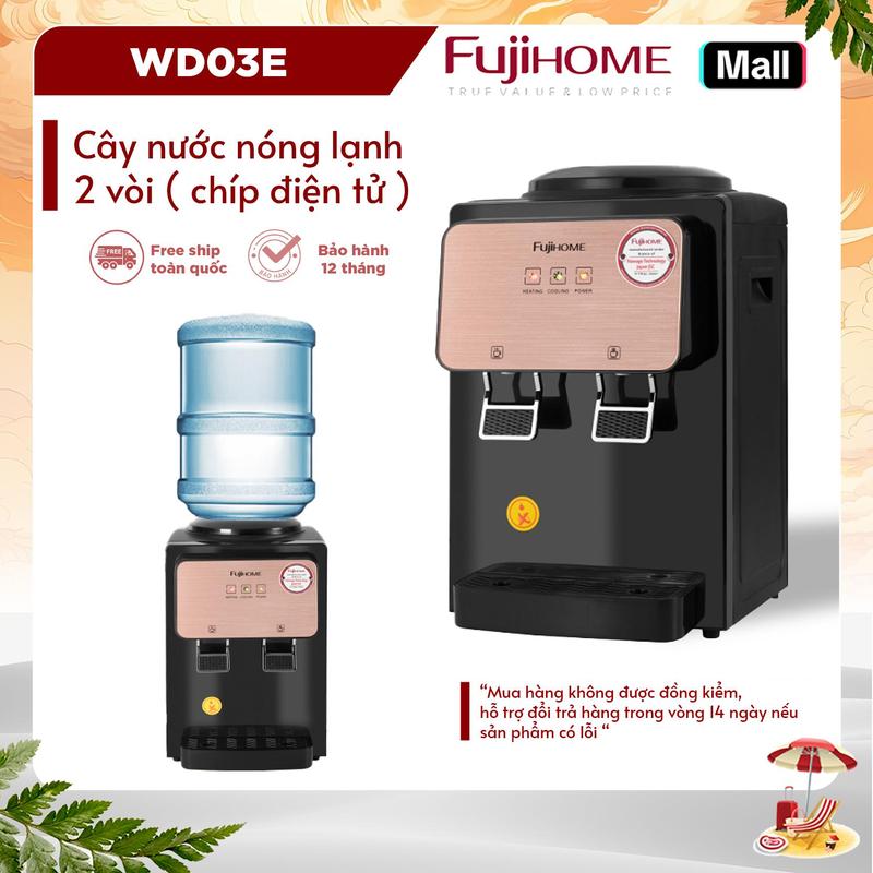 Cây nước nóng lạnh để bàn mini Fujihome WD03E, máy nước nóng lạnh uống trực tiếp - Bảo hành 12 tháng
