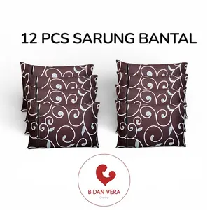 Sarung Bantal Isi 12pcs Sarung Bantal Karakter Resleting Uk 45x60 Cm Bahan Katun Lembut Nyaman Buat Tidur