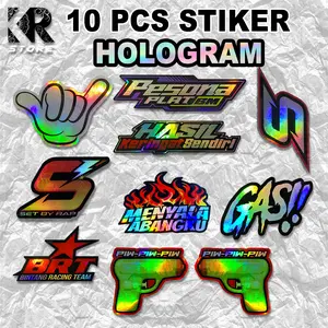 Paket A Stiker HOLOGRAM 10 pcs | sticker racing label sticker motor | sticker variasi | stiker mobil | KR STORE