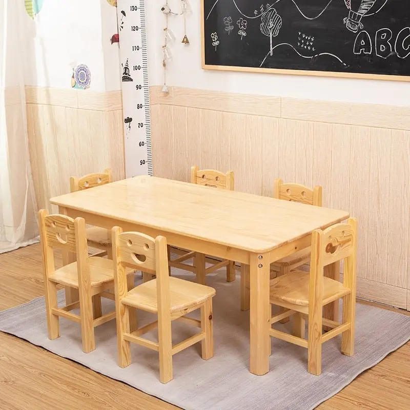 SG Pine Wood Children's Study Desk with Simple Study Chair