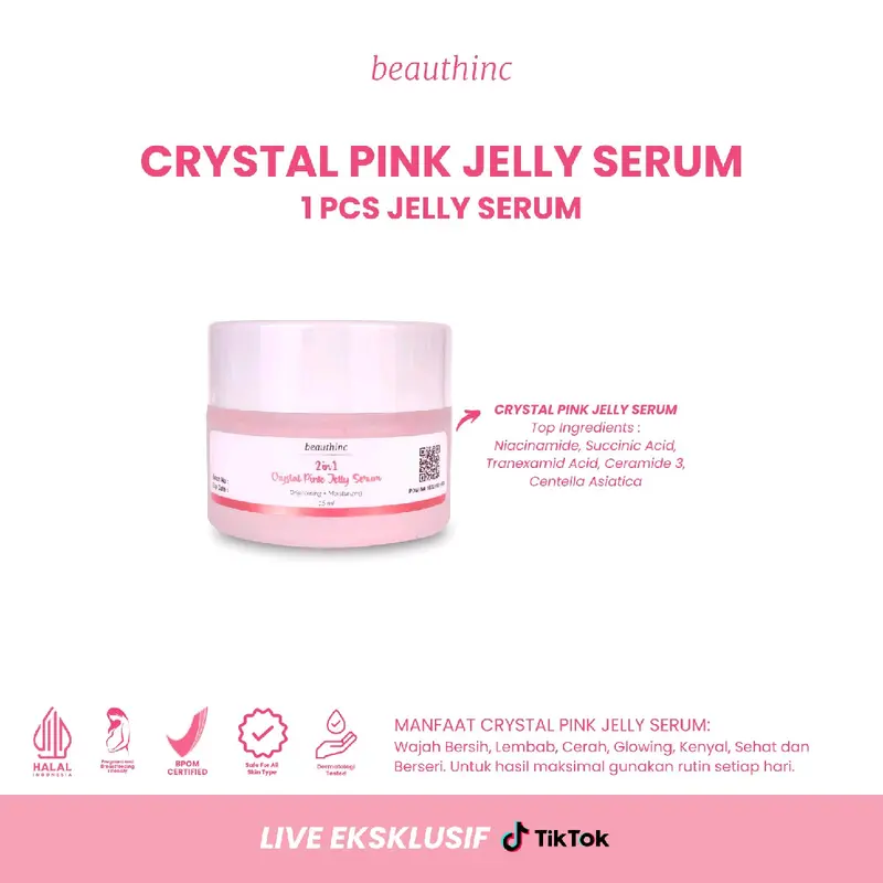 (1PCS) 2in1 CRYSTAL PINK JELLY SERUM 1