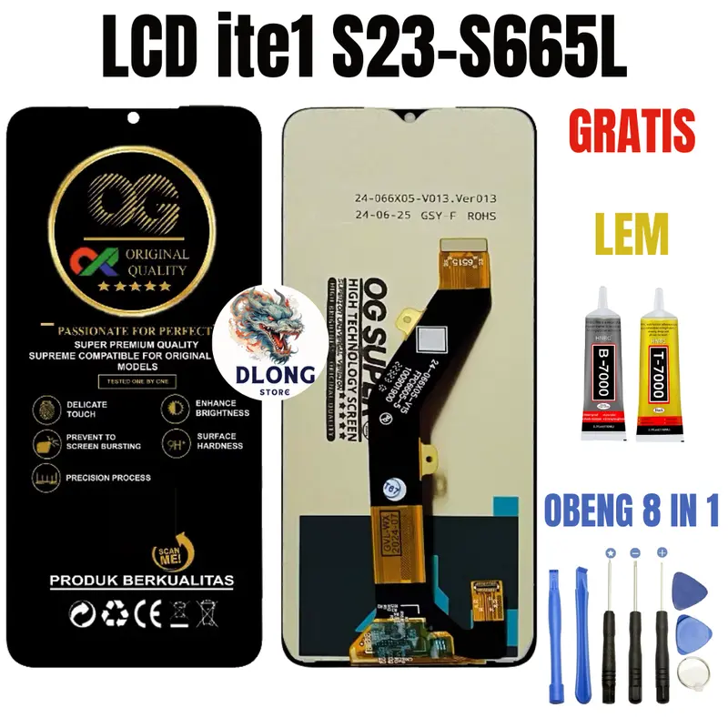 LCD ite1 S23 - S665L ORIGINAL OG SUPER GRATIS LEM DAN OBENG 0