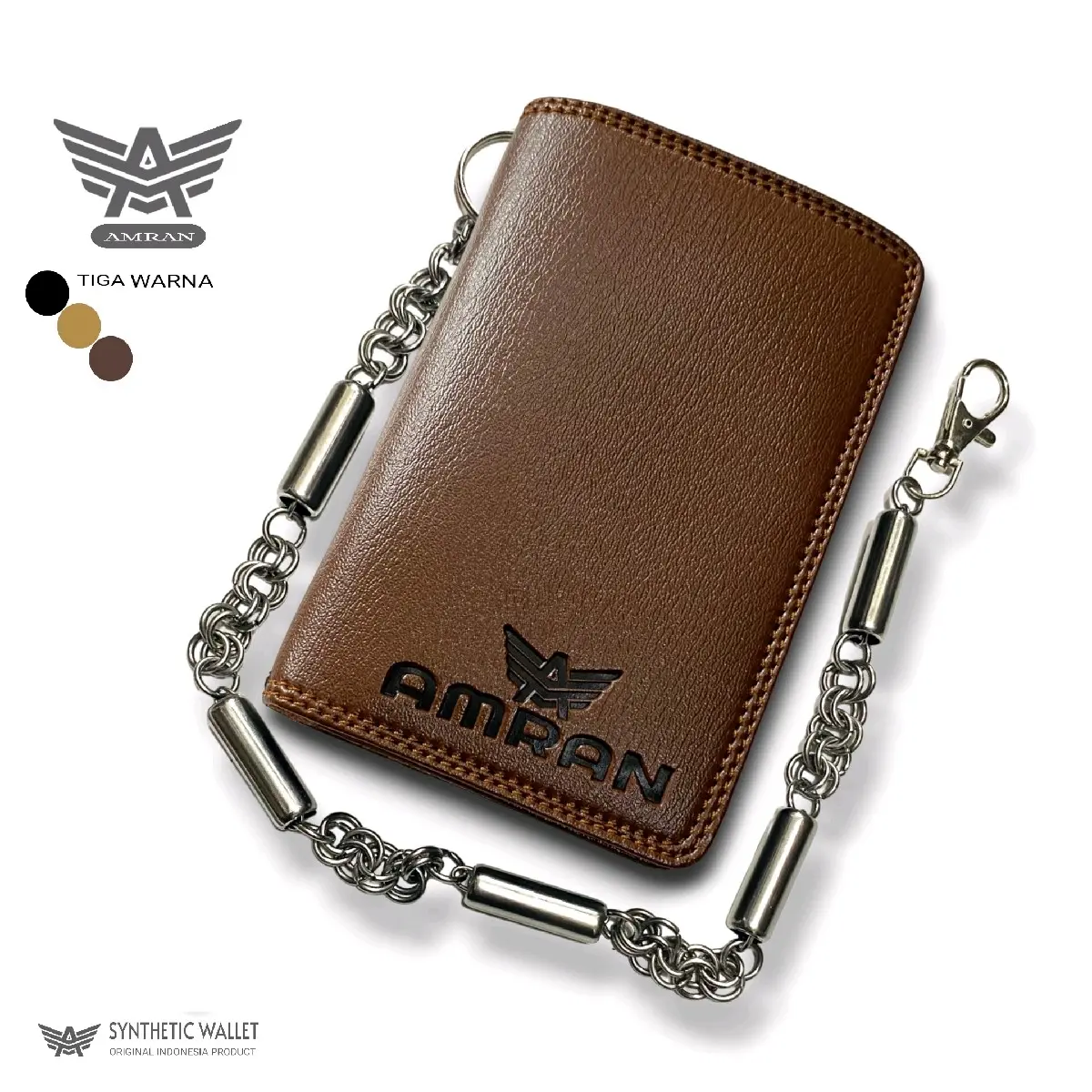 Dompet Pria  Rantai 3/4 Dompet Rantai Pria Kulit Sintetis