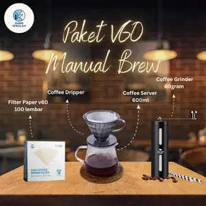 Gang Sekolah - Paket Manual Brew 1 Set Coffee dengan Coffee Server 400ml Coffee Dripper Manual Coffee Grinder dan Filter Paper V60 100 Lembar