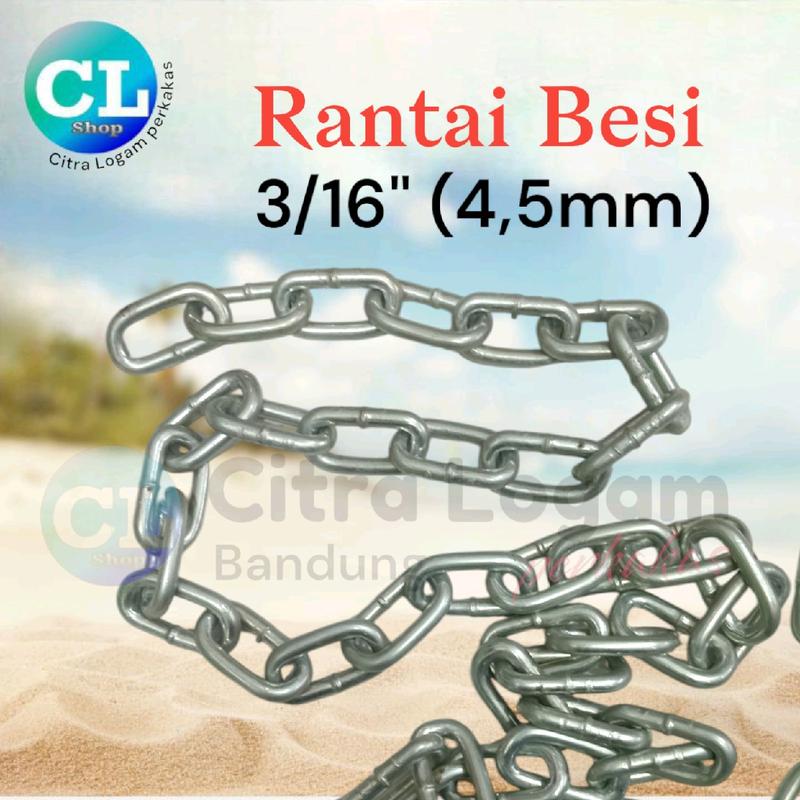 RANTAI BESI 4,5mm eceran / meteran rante kapal 3/16