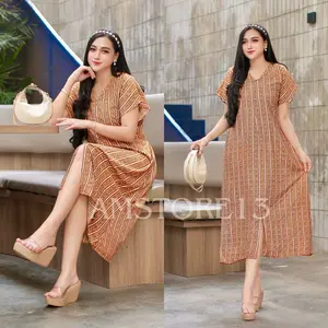 NAURA DASTER WANITA RAYON PREMIUM BUSUI FREADLY TERBARU MOTIF SALUR BUNGA KEKINIAN SIMPLE ELEGAN
