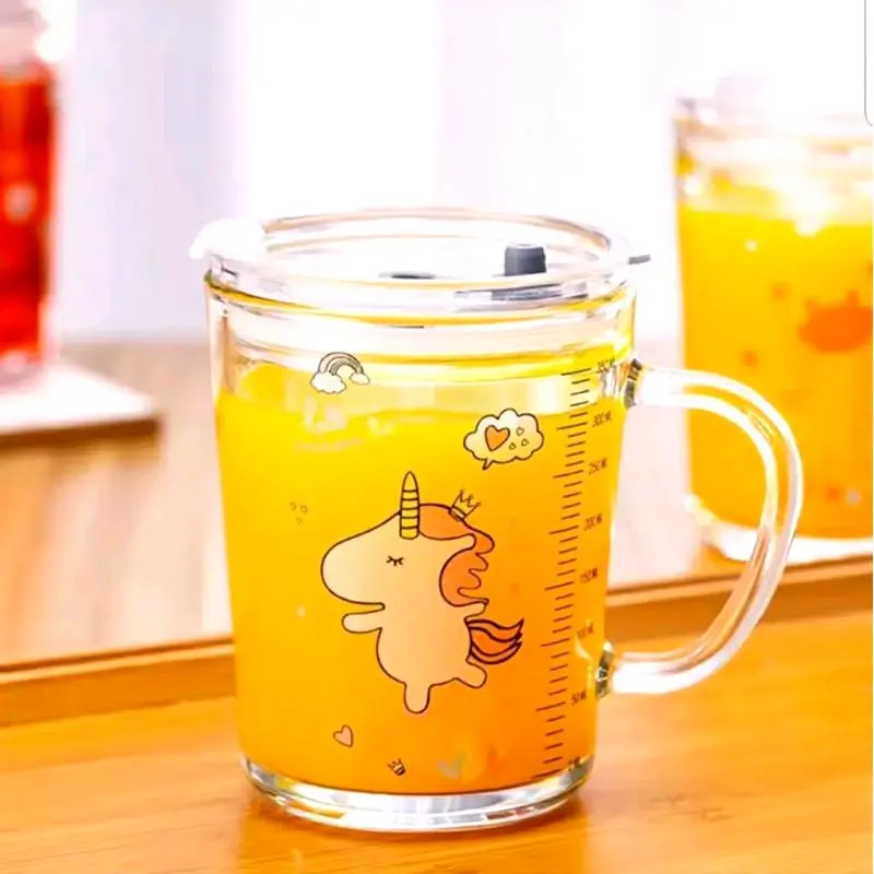 B ( B114 ) GELAS MINUM ANAK KARAKTER FREE SEDOTAN ANTI TUMPAH ISI 400 ML Kaca Bottles Kitchenware Water 1