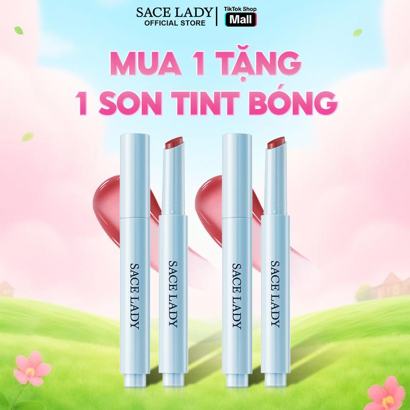   LIVE   MUA 1 TẶNG 1  Son Tint Bóng SACE LADY Dưỡng Ẩm Nhẹ Giúp Đôi Môi Căng Bóng Mọng Nước Không Khô Môi 