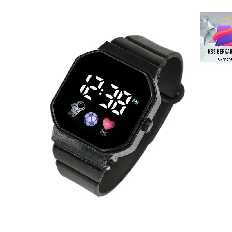 Promo! Jam Tangan LED Digital Pria Wanita Rubber Electronic Fashion Couple Anak Remaja 1