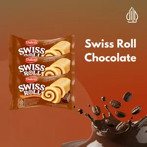 Dalezz Swiss Roll Rasa Chocolate 18 gr - kue gulung lembut dan empuk dengan krim coklat oriental, cocok untuk berbagai acara dan praktis untuk dibawa.