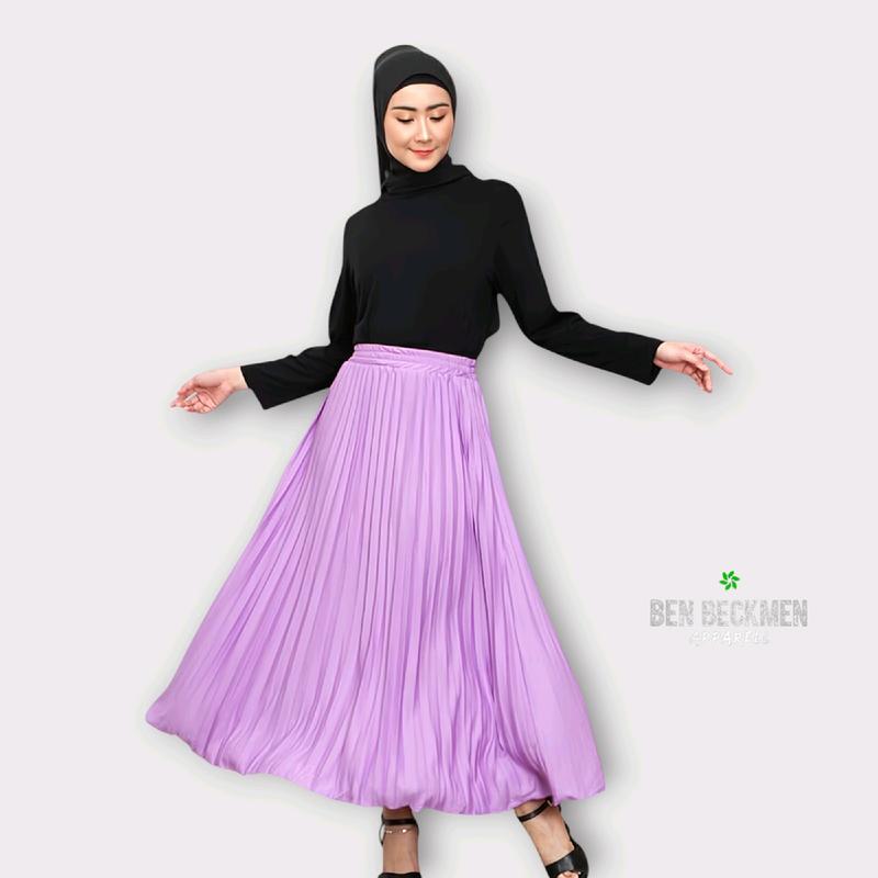 rok plisket wanita premium Cosebho Import Tebal, Halus, Adem Original Bacis Ben beckman rok wanita model 2025 Putih Basic Muslim Kerja outfit hijab 5
