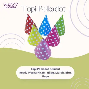 TOPI KERUCUT ULANG TAHUN/TOPI KERTAS ULANG TAHUN/PER PCS