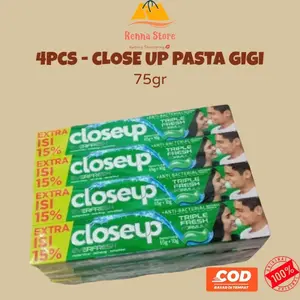 4pcs Closeup Pepsodent Ciptadent 75gr Kodomo 45gr Mulut Memutihkan Gusi Perawatan Menyembuhkan Penyegar Kuning Biru Merah Hijau