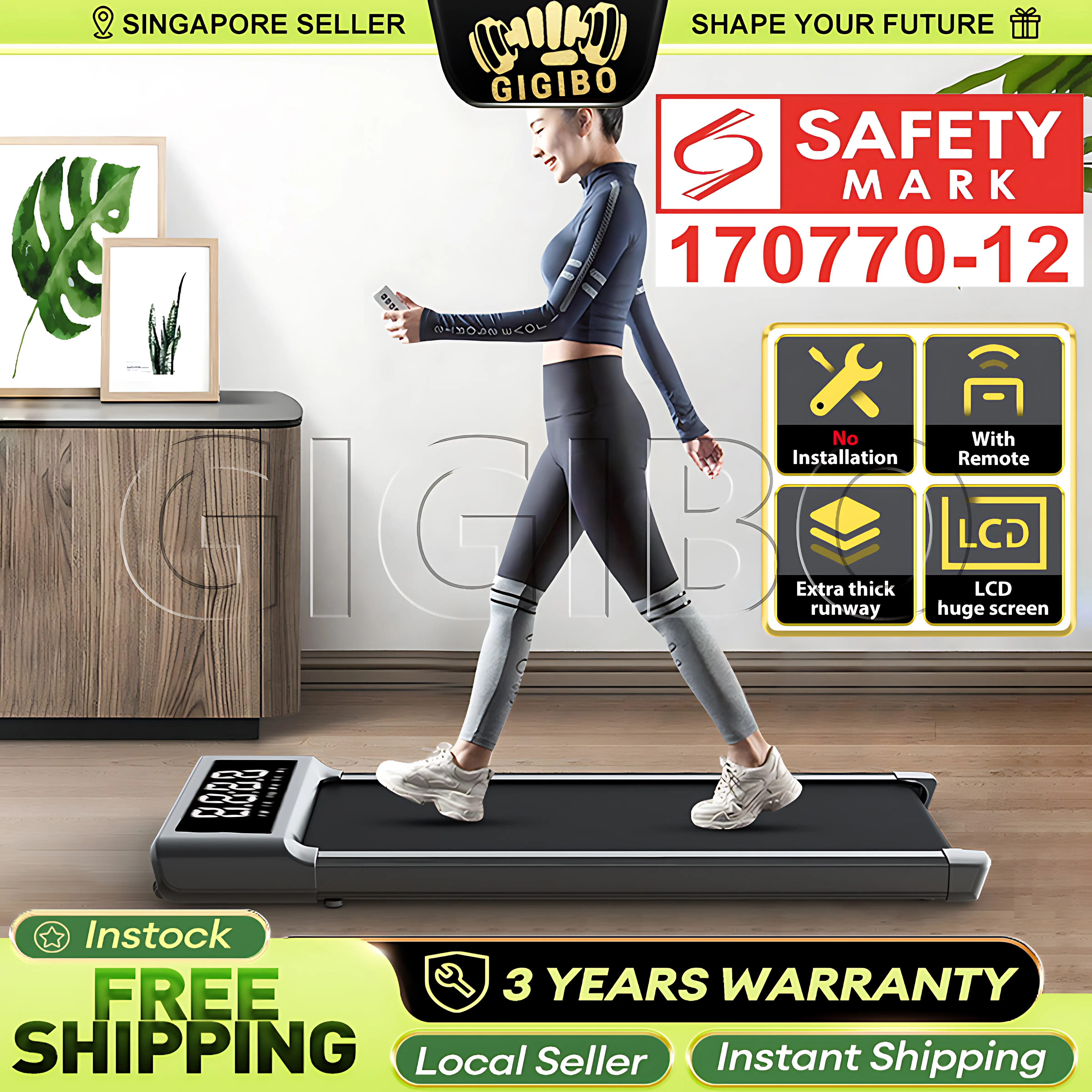 [SG INSTOCK]Treadmill 3.0HP Multifuncion With Handle Smart Walking Pad Machine Ultra-Thin Home Exercise Equipment Indoor Run/Walk