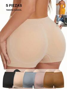 Bragas moldeadoras sin costuras para mujer con almohadillas removibles, cintura elástica, tela transpirable, levantamiento de glúteos, para todas las estaciones, paquete de 1/2/4