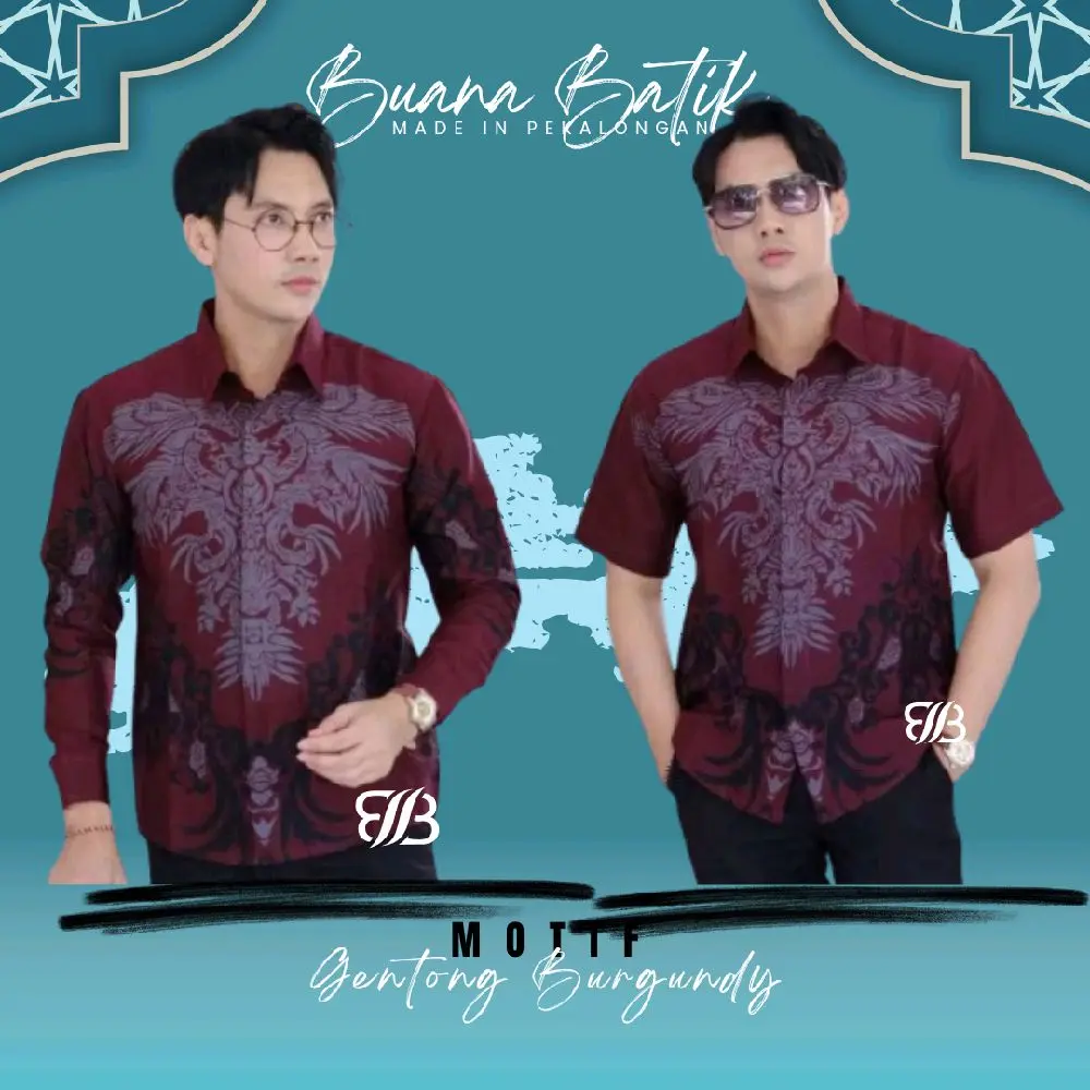 BATIK PRIA MOTIF GENTONG BURGUNDY PREMIUM