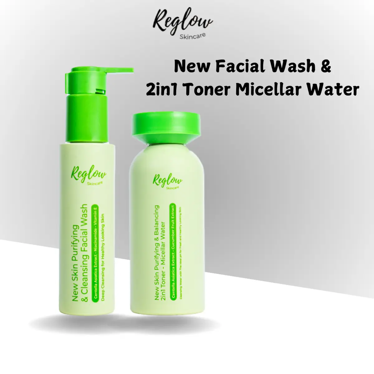 Reglow New Paket Facial Wash dan 2in1 Toner Micellar Water