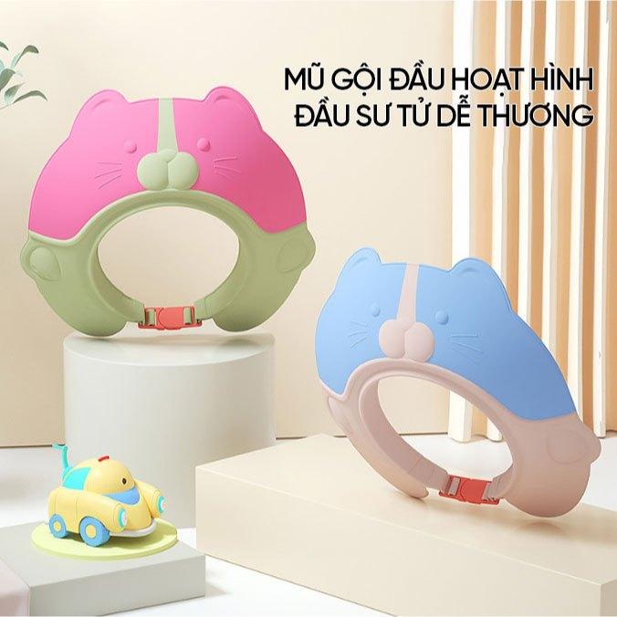  Mũ Gội Đầu Chắn Nước Bảo Vệ Tai Và Mắt Silicone An Toàn Cho Bé Nón Tắm Có Thể Điều Chỉnh Vòng Đầu 
