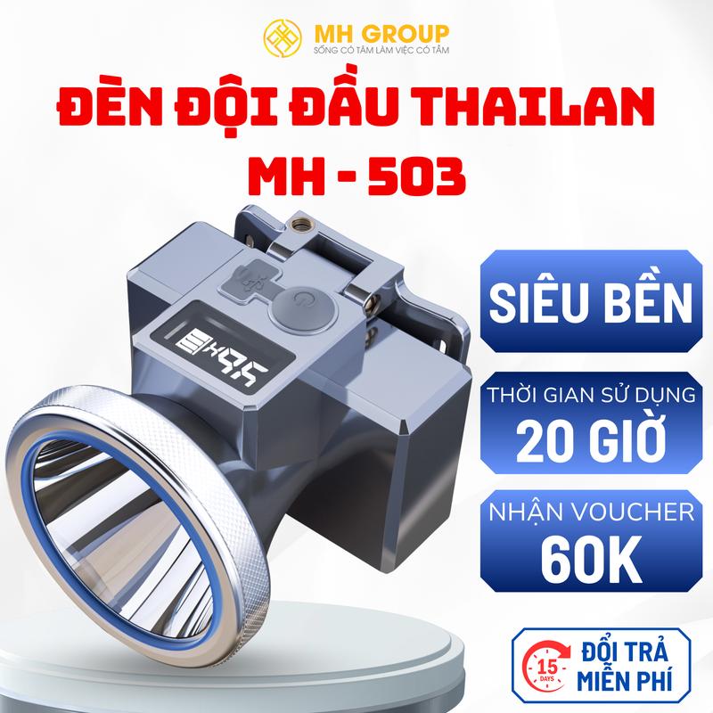  Đèn Pin Đội Đầu Thái Lan MH 503 Siêu Sáng LED Laser 300W Chiếu Xa 200-300m 4 Chế Độ Sáng Pin Lithium 21700 Màn Hình LCD Chống Nước Sử Dụng Trên 20 Giờ 
