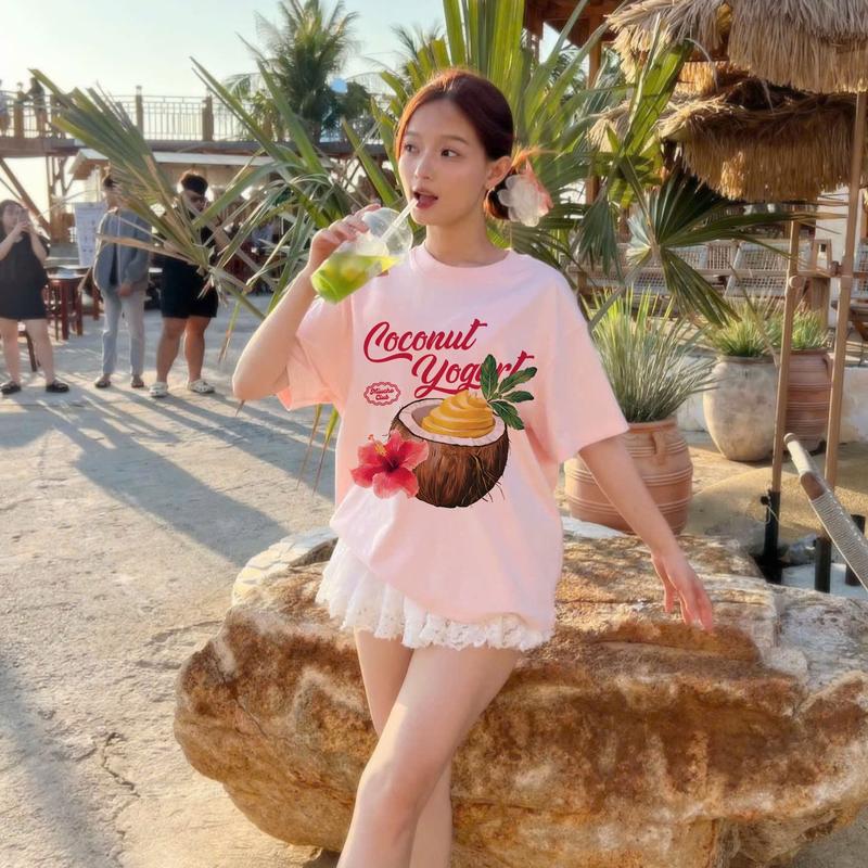Áo thun boxy chill vibes 2104 Miucho cổ tròn vải cotton 2c 250gsm đứng form in mix 7