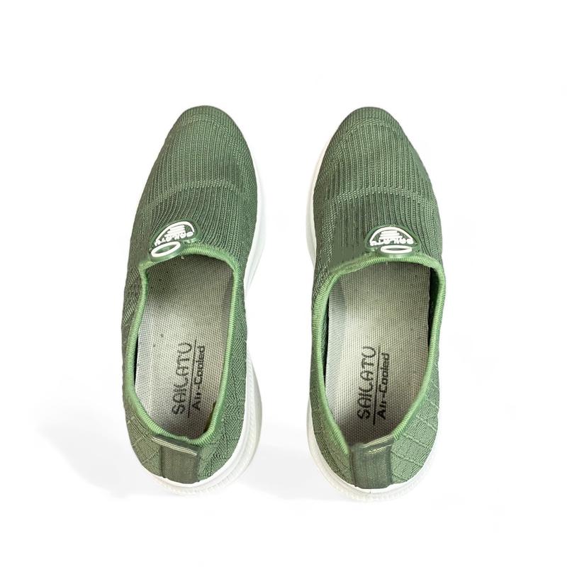 SAILATU sepatu rajut model wedges slip on model terbaru S860 Flat Cewek Shoes Wanita Hitam Kerja 6
