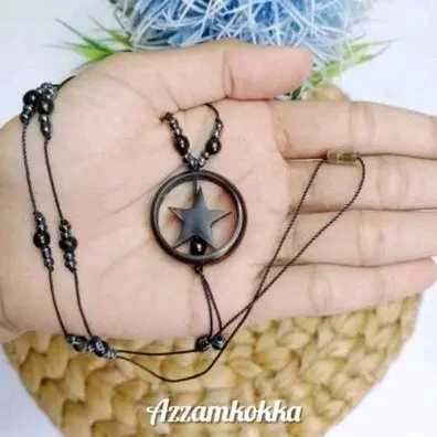 Kalung bulan bintang manik hitam kokka kaukah asli