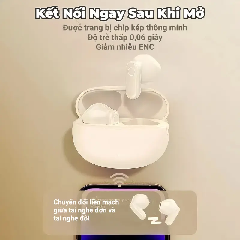 Tai nghe KY5 Nhét Tai Ánh Sáng Mới Nhất [3 Quà tặng] 1 Nhãn dán hoạt hình+1 Dây buộc+1 Bao tay chơi game, Âm thanh nổi mức HiFi, Micrô tích hợp, Chống nước iPX5, Điều khiển cảm ứng, Khử tiếng ồn cho iPhone và Andriod | BigBuy360 - bigbuy360.vn