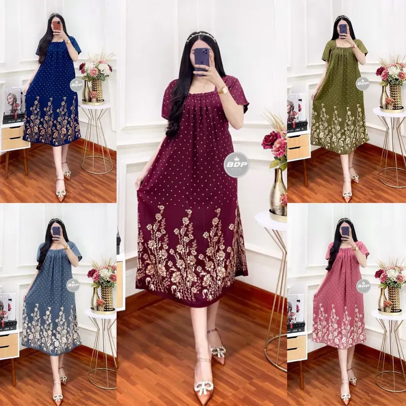 Senadea- Daster Rayon Grade A Busui Resleting Depan - Model Terbaru - Bumil, Dress Tidur Tidur Tidur Tidur Tidur Tidur Wanita 0