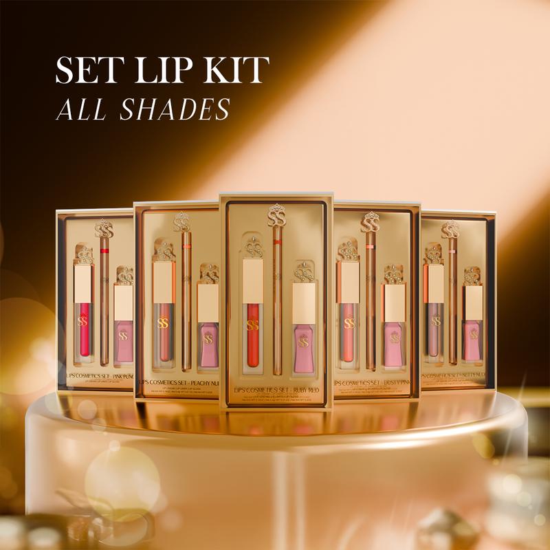 [SS YOUR MAKE UP] - SET LIP KIT Lip Liner, Lip Cream, dan Lip Gloss | Glossy dan Plumpy dengan Warna yang Elegan dan tahan lama 0