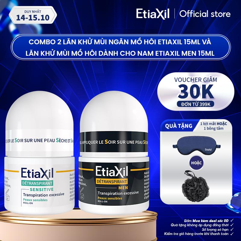 Combo 2 Lăn Khử Mùi Ngăn Mồ Hôi Etiaxil 15ml +Lăn khử mùi mồ hôi dành cho nam giới Etiaxil Men 15ml