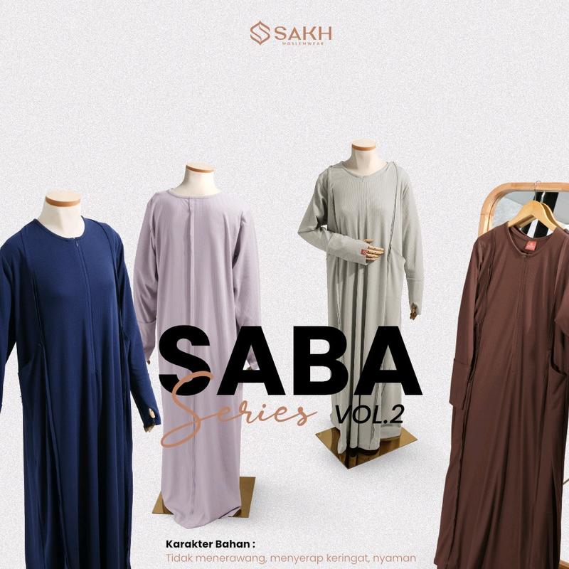 Saba dress knit daily muslimah gamis kaos olahraga 1