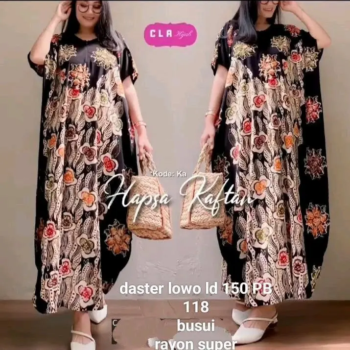Hapsa Daster Kalong - Batik Cap Original Bahan Rayon Super Premium Grade A Busui Friendly Jumbo By Idealisme Store - Fashion Wanita anggun zulaika - choco gaun