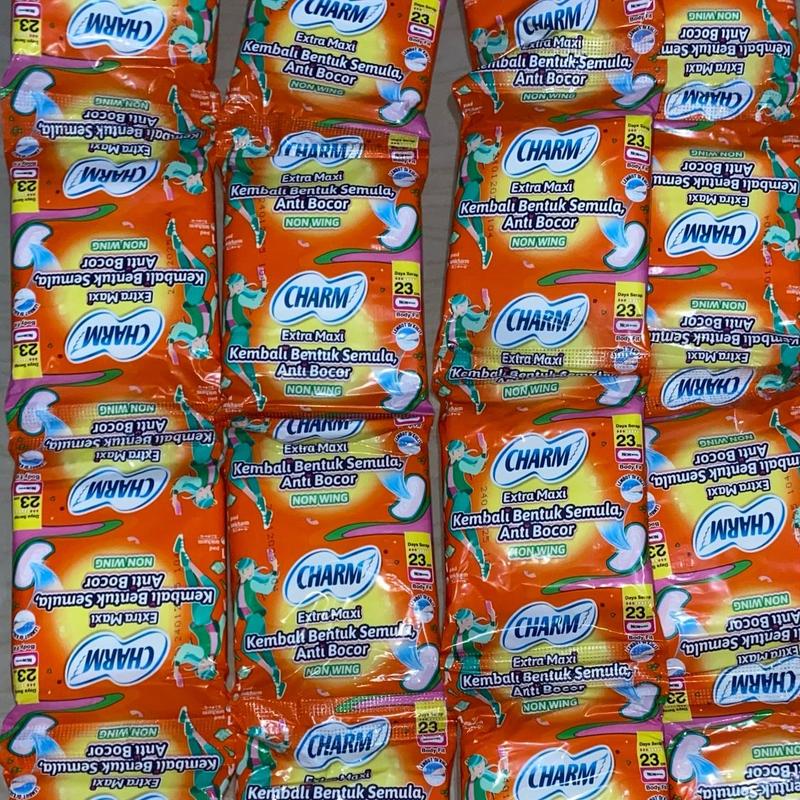 [ 5 RENCENG ] Charm Extra Maxi 23cm 1 Pad Non Wing isi 10 Sachet - Shop ...
