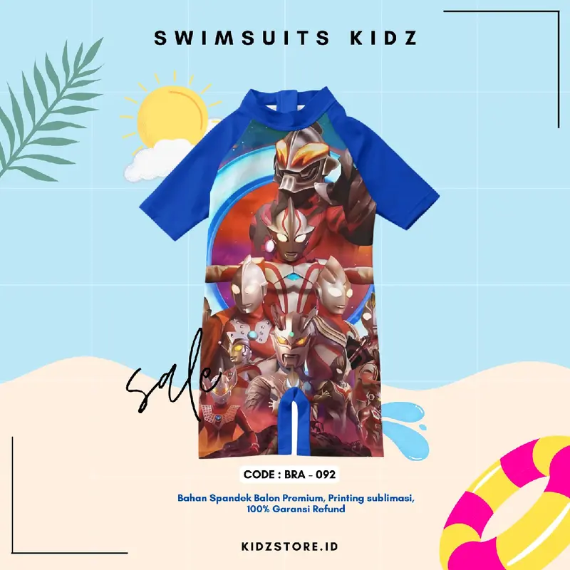 Baju Renang Anak Usia 1 - 8 Tahun Premium Motif Ultraman Terbaru 0