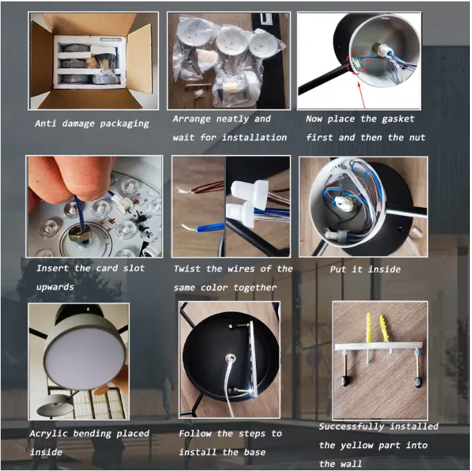 【Ready Stock】Lampu Gantung 3 Warna Lampu plafon LED Lampu Plafon Lampu Gantung Modern LED Baru Minimalis Ceiling Light Ruang Tamu Dapur Hias Lampu Lampu Plafon Lampu Ruang Tamu Sederhana 5
