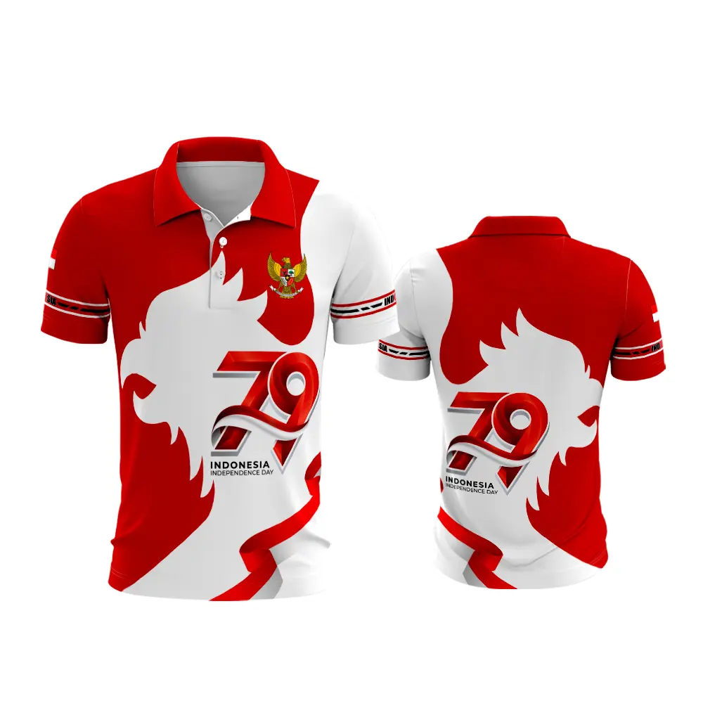 Baju Kaos Polo 17 Agustus 2024 Baju Kemeja Hut Ri Ke 79 Kemeja Jersey Pria Fullprint