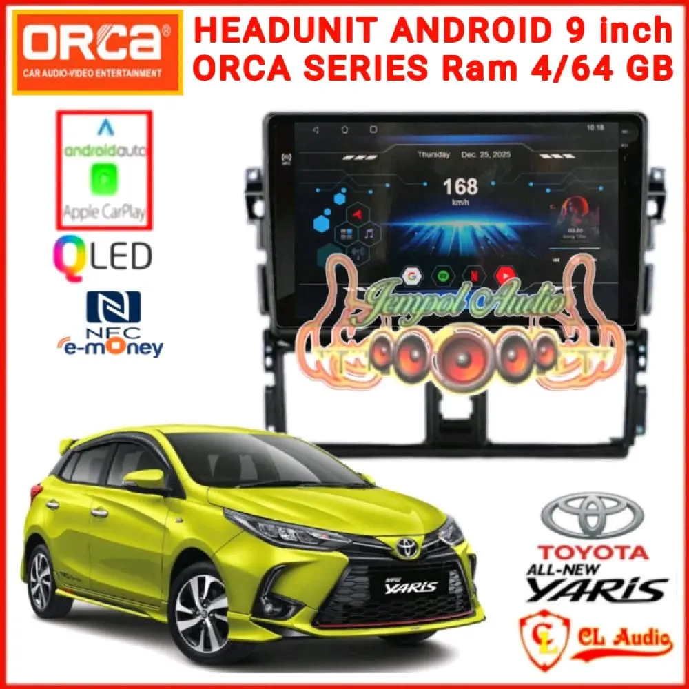 Head Unit Android ORCA Eco Series 10 Inch New Yaris/Vios 2014-2017 Ram 4/64GB NFC
