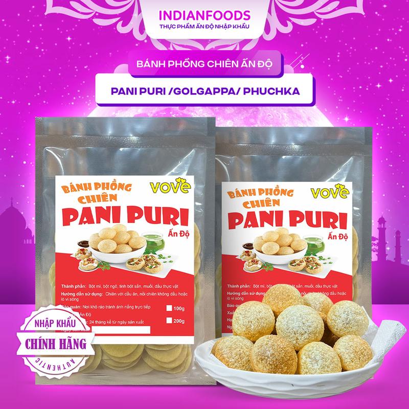 Bánh Phồng Chiên Ấn Độ Pani Puri Gói 200g Nhập Khẩu Chính Hãng Từ Ấn Độ
